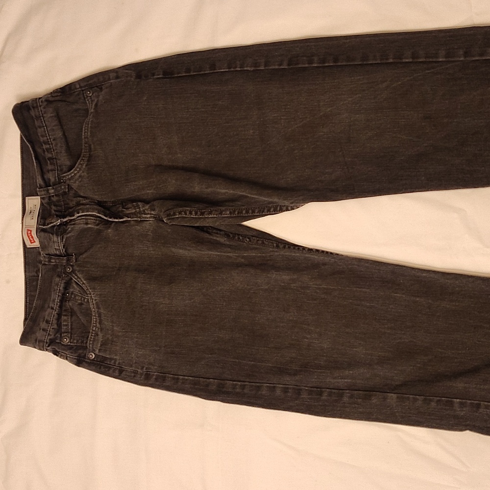 Levi's Black Charcoal 505 Jeans Kids 10 Husky EUC Relaxed Fit
